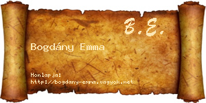 Bogdány Emma névjegykártya